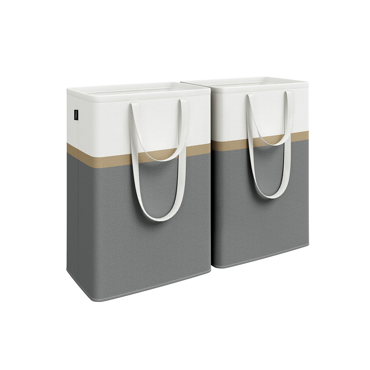 Collapsible Laundry Hampers – Fabric – Dove Grey – Set of 2, 75 L Capacity, Freestanding with Handles
