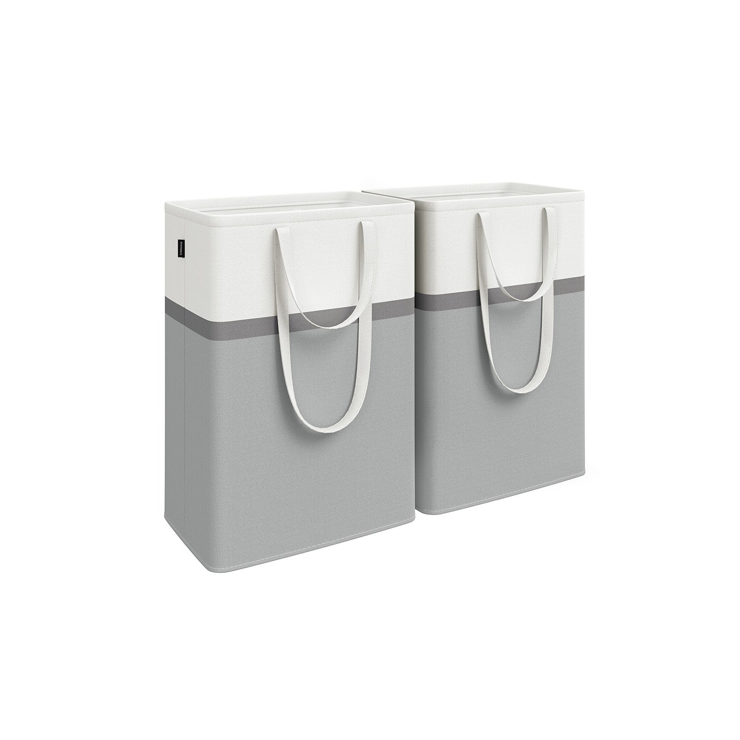 Collapsible Laundry Hampers – Fabric – Dove Grey – Set of 2, 75 L Capacity, Freestanding with Handles