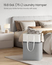 Collapsible Laundry Hampers – Fabric – Dove Grey – Set of 2, 75 L Capacity, Freestanding with Handles