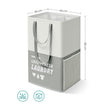 Large Laundry Basket – Fabric – Light Grey – 90L Capacity with 2 Compartments and Foldable Design