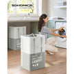Set of 2 Laundry Baskets – Fabric – Light Grey – 90L Capacity with 2 Compartments
