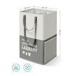 Large Laundry Basket – Fabric – Dark Grey – 90L Capacity with 2 Compartments, Freestanding and Foldable