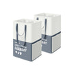 Laundry Basket Set – Fabric – Light Grey – 90L, Freestanding, Foldable, Double Compartments