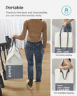 Laundry Basket Set – Fabric – Light Grey – 90L, Freestanding, Foldable, Double Compartments