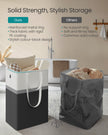 Laundry Hamper Set – Fabric – Ink Black – Collapsible with Short and Long Handles – 110 L Total Capacity