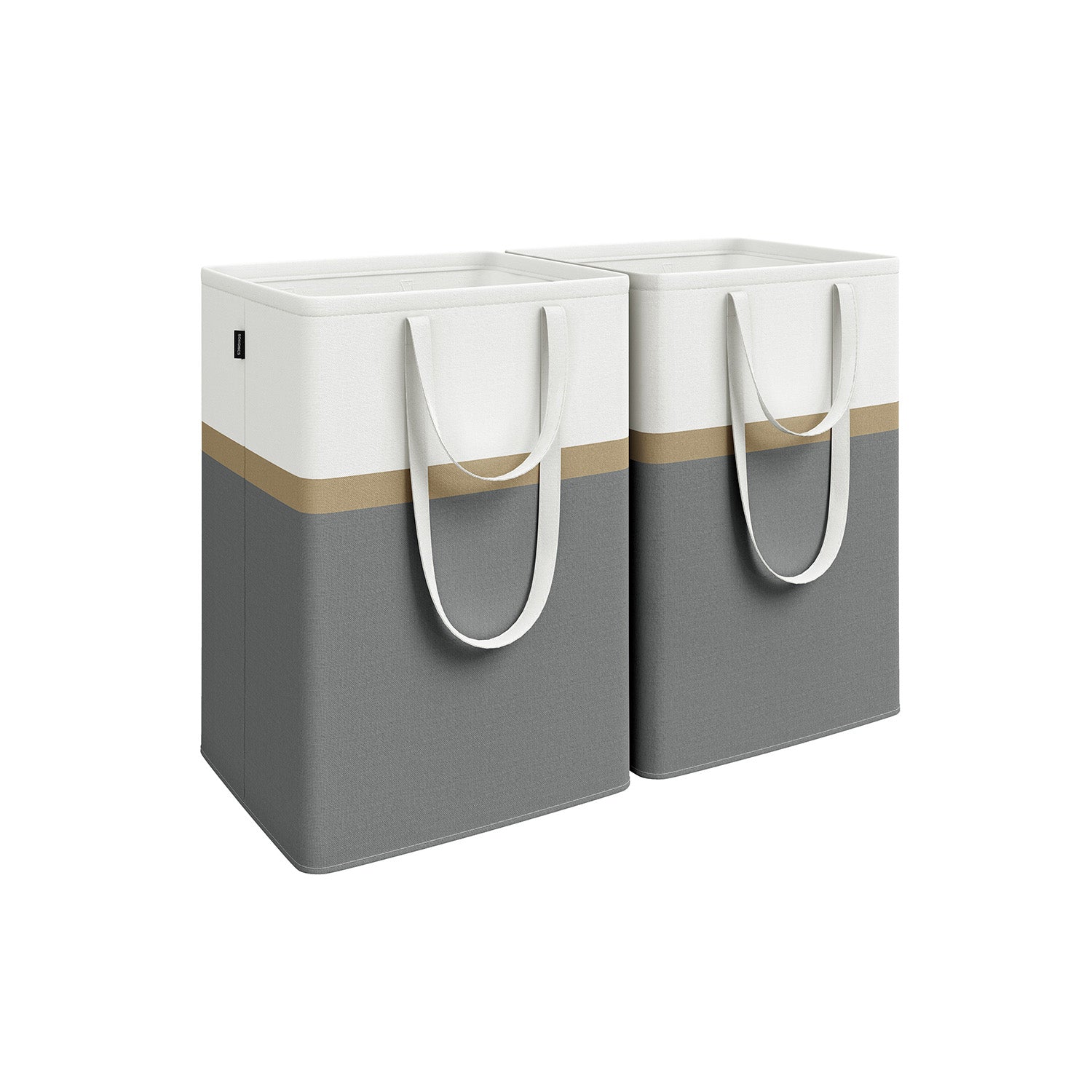 Collapsible Laundry Hampers Set of 2 – Fabric – Slate Grey – Easy to Transport and Clean