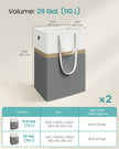 Collapsible Laundry Hampers Set of 2 – Fabric – Slate Grey – Easy to Transport and Clean