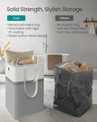 Collapsible Laundry Hampers Set of 2 – Fabric – Dove Grey – Freestanding and Portable
