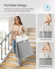 Collapsible Laundry Hampers Set of 2 – Fabric – Dove Grey – Freestanding and Portable