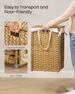 Laundry Basket – Synthetic Rattan – Natural – 160 L Capacity with Lid and Handles
