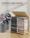 Laundry Basket – Synthetic Rattan – Natural – 160 L Capacity with Lid and Handles