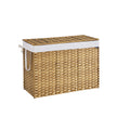 Laundry Hamper – Synthetic Rattan – Natural – Foldable with Lid and Handles