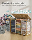 Laundry Hamper – Synthetic Rattan – Natural – Foldable with Lid and Handles