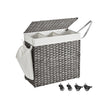 Laundry Basket – Rattan-Style – Natural – 3 Compartments with Removable Liner and Lid