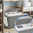 Rolling Laundry Hamper – Rattan-Style – Grey – 3-Section with Lid and Removable Liner, 140L