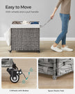 Laundry Basket – Rattan-Style – Natural – 3 Compartments with Removable Liner and Lid