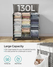 Laundry Basket – Rattan-Style – Natural – 3 Compartments with Removable Liner and Lid