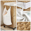 Laundry Hamper – Rattan-Style – Natural – 3 Compartments with Removable Liner