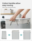 Divided Laundry Basket – Bamboo – Grey – 100L Capacity with Removable Liners and Lid