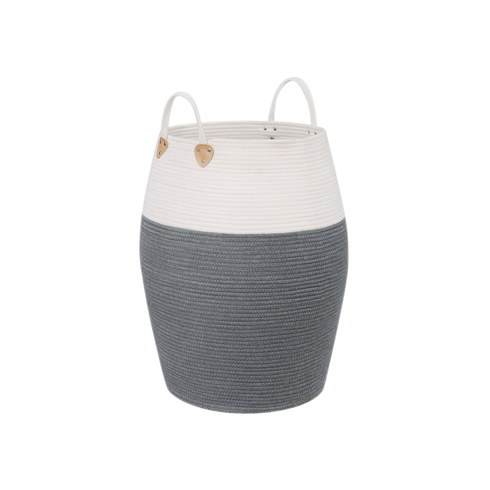 Laundry Basket – Cotton Rope – Grey-Beige – 125L Capacity with Handles