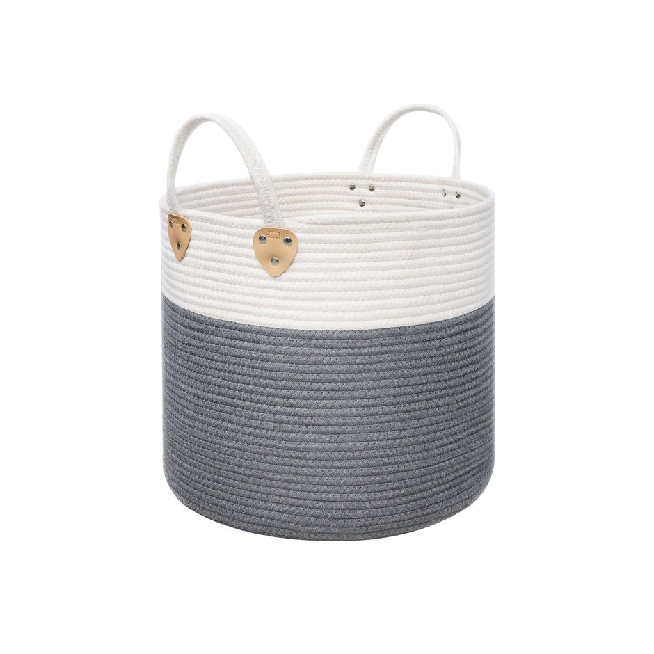 Laundry Basket – Cotton Rope – Grey – 50L Capacity with Handles