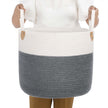 Laundry Basket – Cotton Rope – Grey – 50L Capacity with Handles