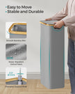 Laundry Basket – Oxford Fabric – Dove Grey – Slim, Space-Saving Design with Lid and Removable Mesh Liner