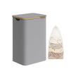 Laundry Basket – Oxford Fabric – Dove Grey – Slim Design with Lid and Removable Mesh Liner