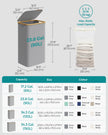 Laundry Basket – Oxford Fabric – Dove Grey – Slim Design with Lid and Removable Mesh Liner
