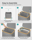 Laundry Basket – Oxford Fabric – Dove Grey – Slim Design with Lid and Removable Mesh Liner