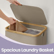 Laundry Hamper – Fabric – Ink Black – Large Capacity with Lid and Removable Mesh Liner