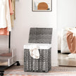 Laundry Hamper – Handwoven Rattan-Style – Grey – Lid & Removable Liner Bag