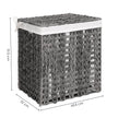 Laundry Hamper – Handwoven Rattan-Style – Grey – Lid & Removable Liner Bag