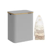 Laundry Basket – Oxford Fabric – Dove Grey – 2-Section with Lid and Removable Mesh Liner