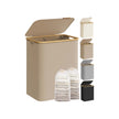 Laundry Basket – Oxford Fabric – Camel Brown – 2-Section with Lid and Removable Mesh Liner