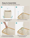 Laundry Basket – Oxford Fabric – Cream White – 130L Capacity, Collapsible Design, Removable Mesh Liner, Bamboo Handles