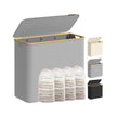 Laundry Basket – Oxford Fabric – Slim Design – With Lid and Removable Mesh Liner