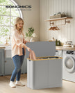 Laundry Basket – Oxford Fabric – Slim Design – With Lid and Removable Mesh Liner