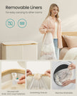 Laundry Basket – Oxford Fabric – Slim Design – With Lid and Removable Mesh Liner