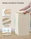 Laundry Basket – Oxford Fabric – Slim Design – With Lid and Removable Mesh Liner