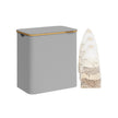 Laundry Hamper – Oxford Fabric – Dove Grey – 3-Section with Lid and Removable Mesh Liner