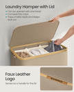 Laundry Basket – Oxford Fabric – Camel Brown – 52.8 Gallons, Collapsible with Lid and Removable Mesh Liner
