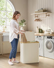 Laundry Basket – Oxford Fabric – Cream White – 150L, Removable Mesh Liner, Collapsible