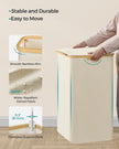 Laundry Basket – Oxford Fabric – Cream White – 150L, Removable Mesh Liner, Collapsible