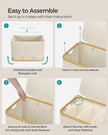Laundry Basket – Oxford Fabric – Cream White – 150L, Removable Mesh Liner, Collapsible