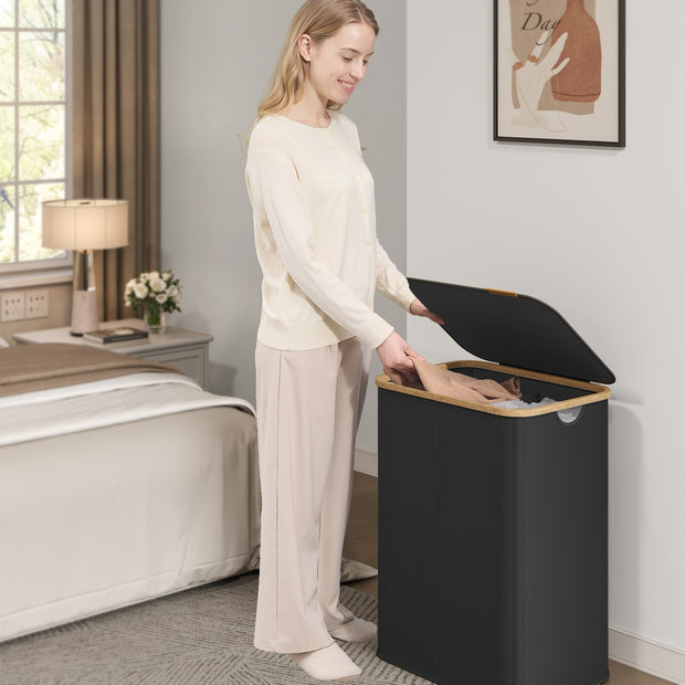 Laundry Basket - 140L - Oxford Fabric - 2 Compartments - Foldable