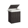 Laundry Basket – Synthetic Rattan Wicker – Natural – 90L Capacity, Foldable with Lid and Removable Liner Bag
