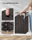 Laundry Basket – Synthetic Rattan Wicker – Natural – 90L Capacity, Foldable with Lid and Removable Liner Bag