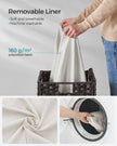 Laundry Basket – Synthetic Rattan Wicker – Natural – 90L Capacity, Foldable with Lid and Removable Liner Bag