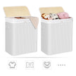 2 Sections Laundry Basket – Bamboo – Natural – XXL 100L with Removable Washable Lining